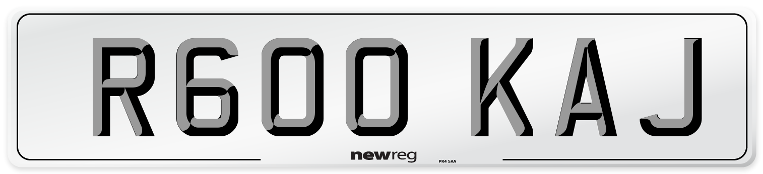 R600 KAJ Number Plate from New Reg